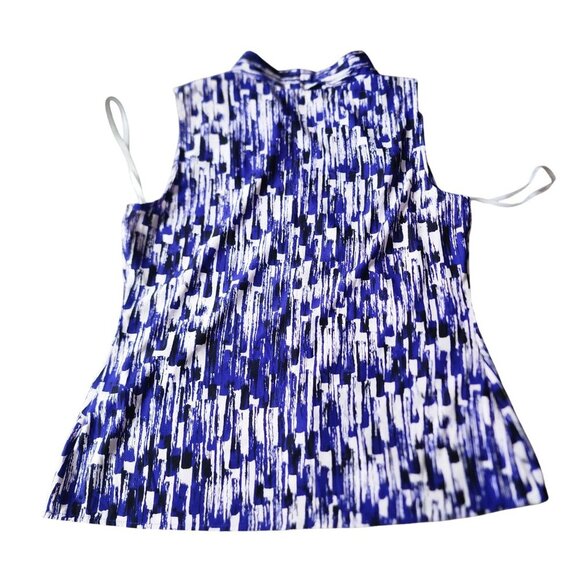 Calvin Klein Sleeveless V-Neck Printed Blouse Large - Picture 9 of 10